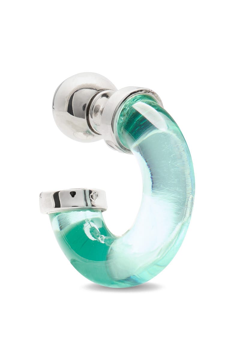 Kate Spade New York glow up resin huggie hoop earrings, Alternate, color, Green/ Silver