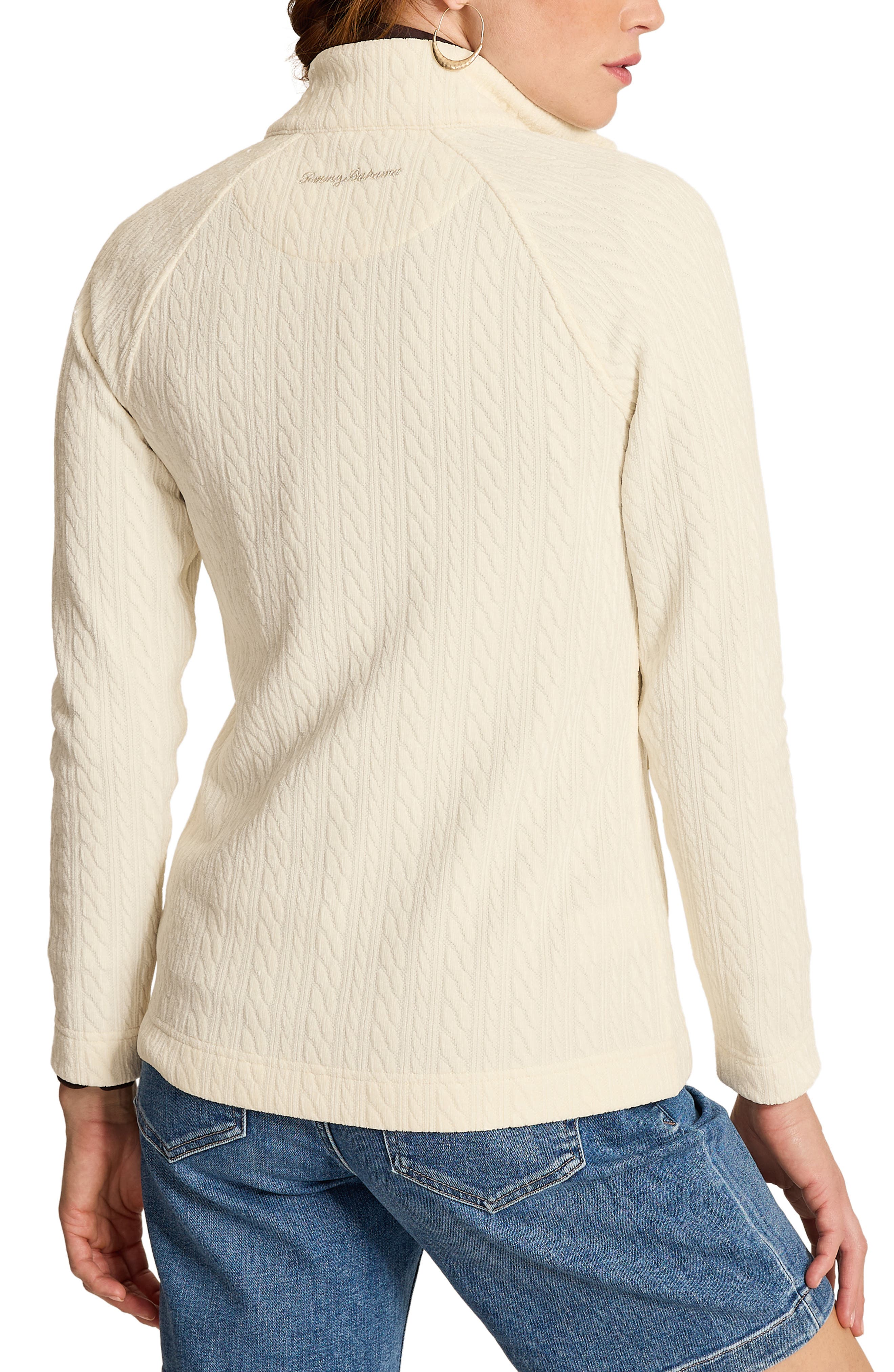 Tommy Bahama Aruba Cozy Cable Full Zip Sweatshirt (Women) | Nordstrom