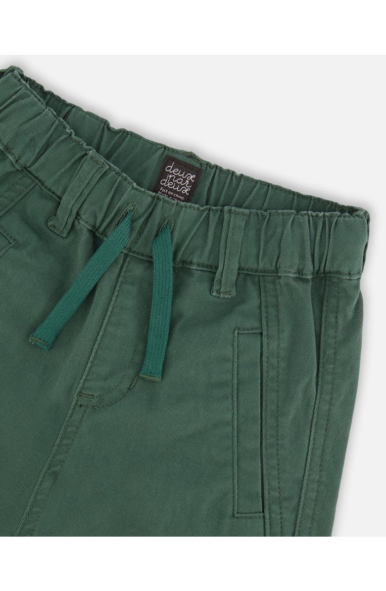 Deux par Deux Boy's Stretch Twill Cargo Jogger Pants Forest Green, Alternate, color, 