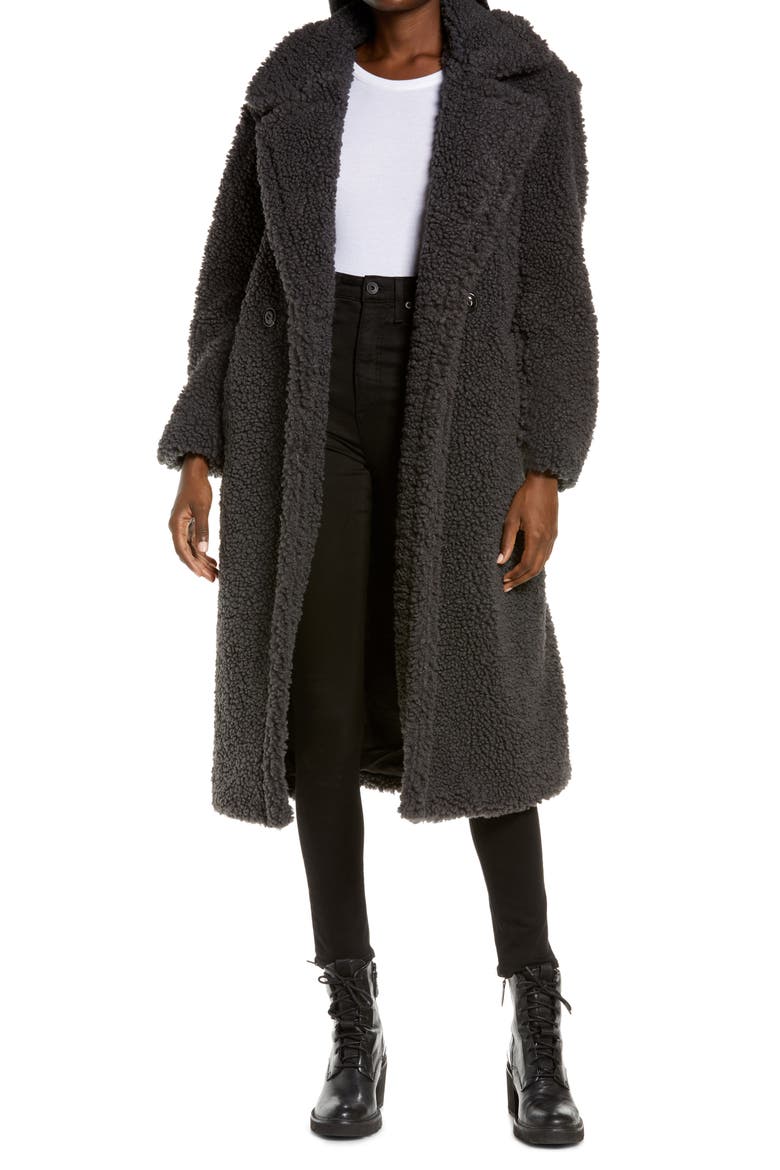 Gertrude Double Breasted Teddy Coat, Main, color, IKBL