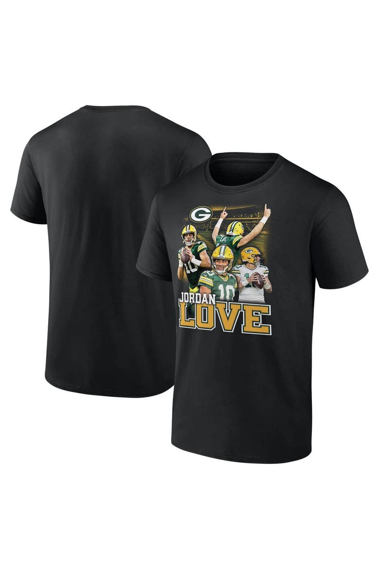 Men's Fanatics Jordan Love Black Green Bay Packers Notorious Player Graphic T-Shirt, Main, color, Black