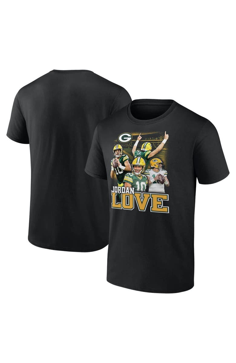 FANATICS Men's Fanatics Jordan Love Black Green Bay Packers Notorious Player Graphic T-Shirt, Main, color, Black