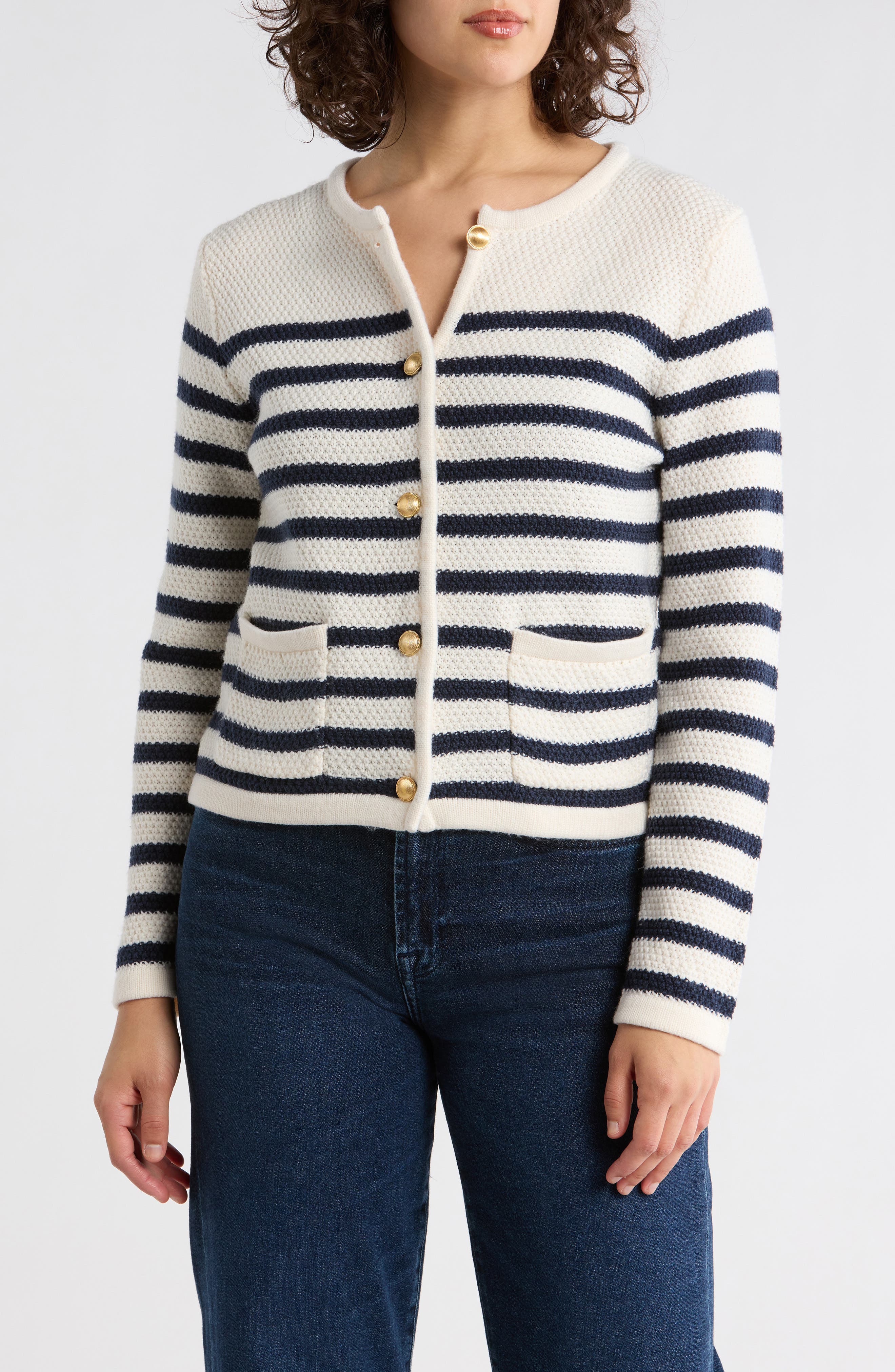 Stripe Sweater Jacket - image 3