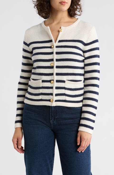 Stripe Sweater Jacket