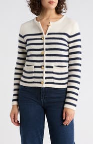 Caslon® Stripe Sweater Jacket