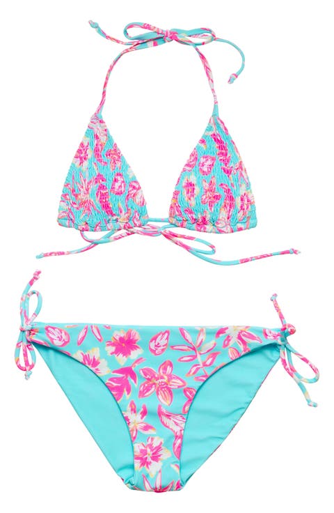 Kids' Tropical Glow Triangle Two-Piece Swimsuit (Big Kid)