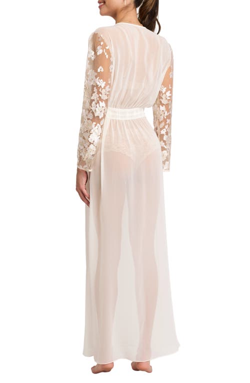 Rya Collection Vija Sheer Robe & Thong Set In Ivory
