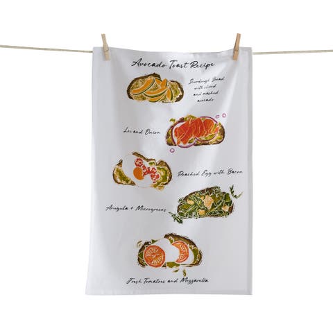 Avocado Toast Recipe Cotton Kitchen Dishtowel Multicolor