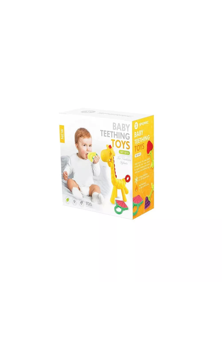 Sperric Silicone Baby Teethers Freezer Safe Gift Set, 5-Piece, Alternate, color, 