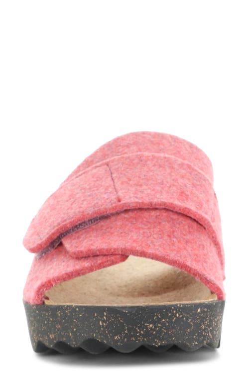 Fly London Clavi Wool Felt Slide Sandal In Red