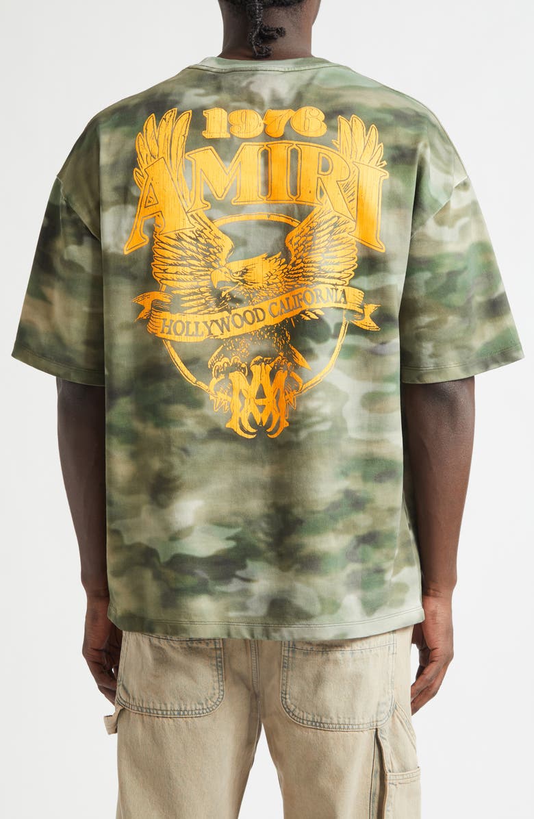 AMIRI Eagle Blurred Camo Oversize Graphic T-Shirt, Alternate, color, Camo