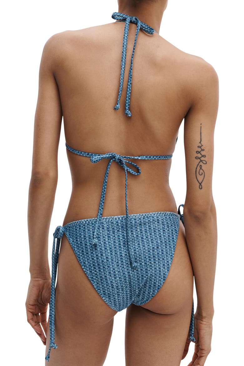 Miramar Faux Denim Bikini Top, Alternate, color, INDIGO