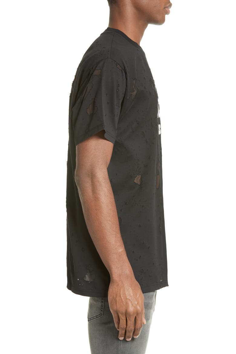 Destroyed Logo T-Shirt, Alternate, color, BLACK