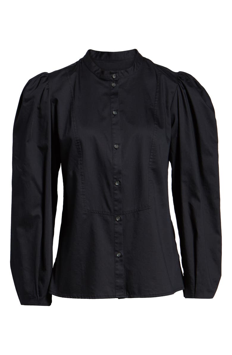 Something Navy Stand Collar Button Through Shirt, Alternate, color,