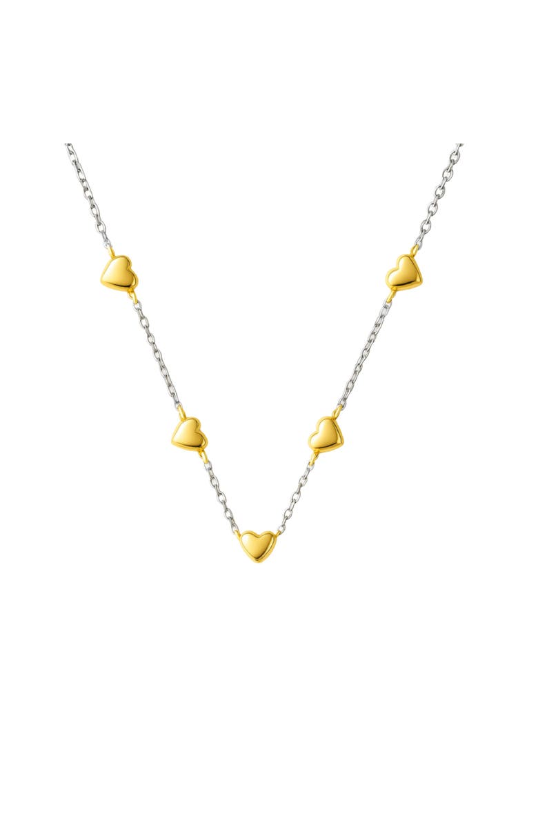 Donatello Gian Sterling Silver Two-Tone Heart Necklace, Main, color, Silver