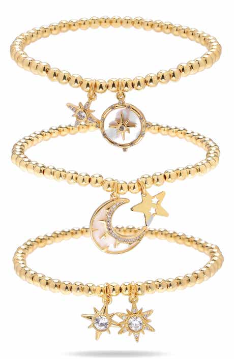 Set of 3 Charm Stretch Bracelets