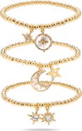 EYE CANDY LOS ANGELES Set of 3 Charm Stretch Bracelets