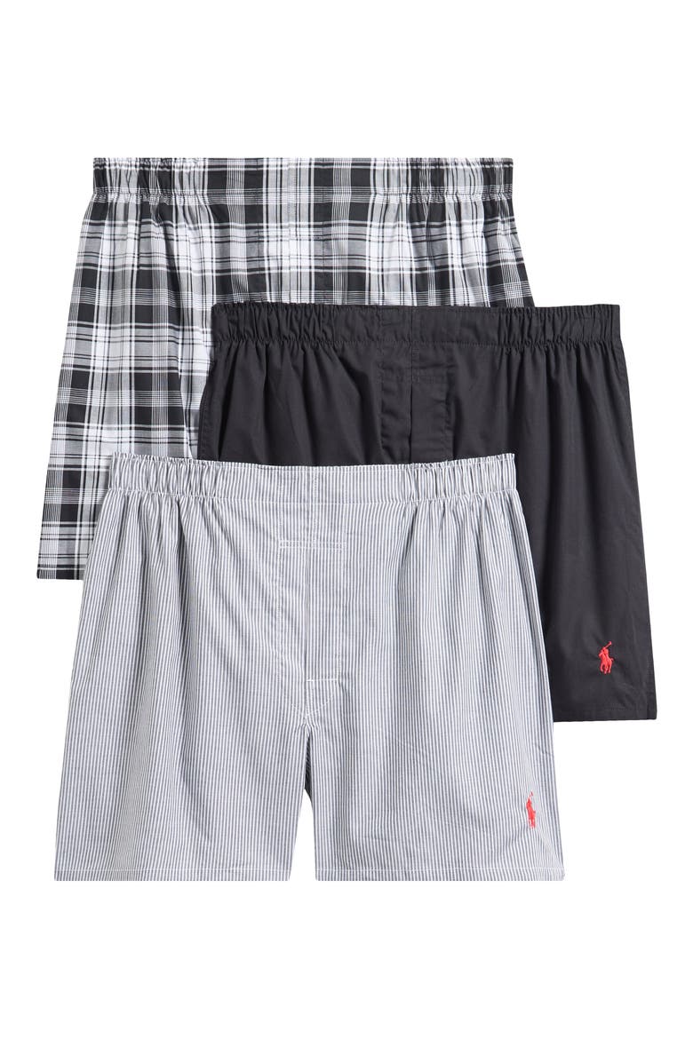 Assorted 3-Pack Woven Cotton Boxers, Main, color, BS/SP/PBD