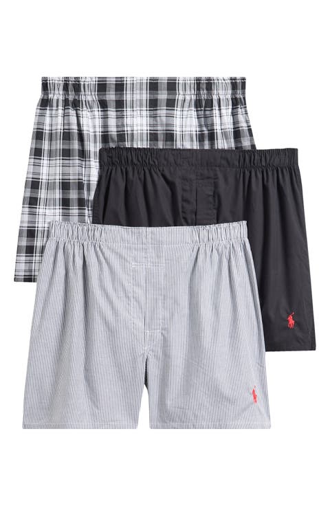 Assorted 3-Pack Woven Cotton Boxers