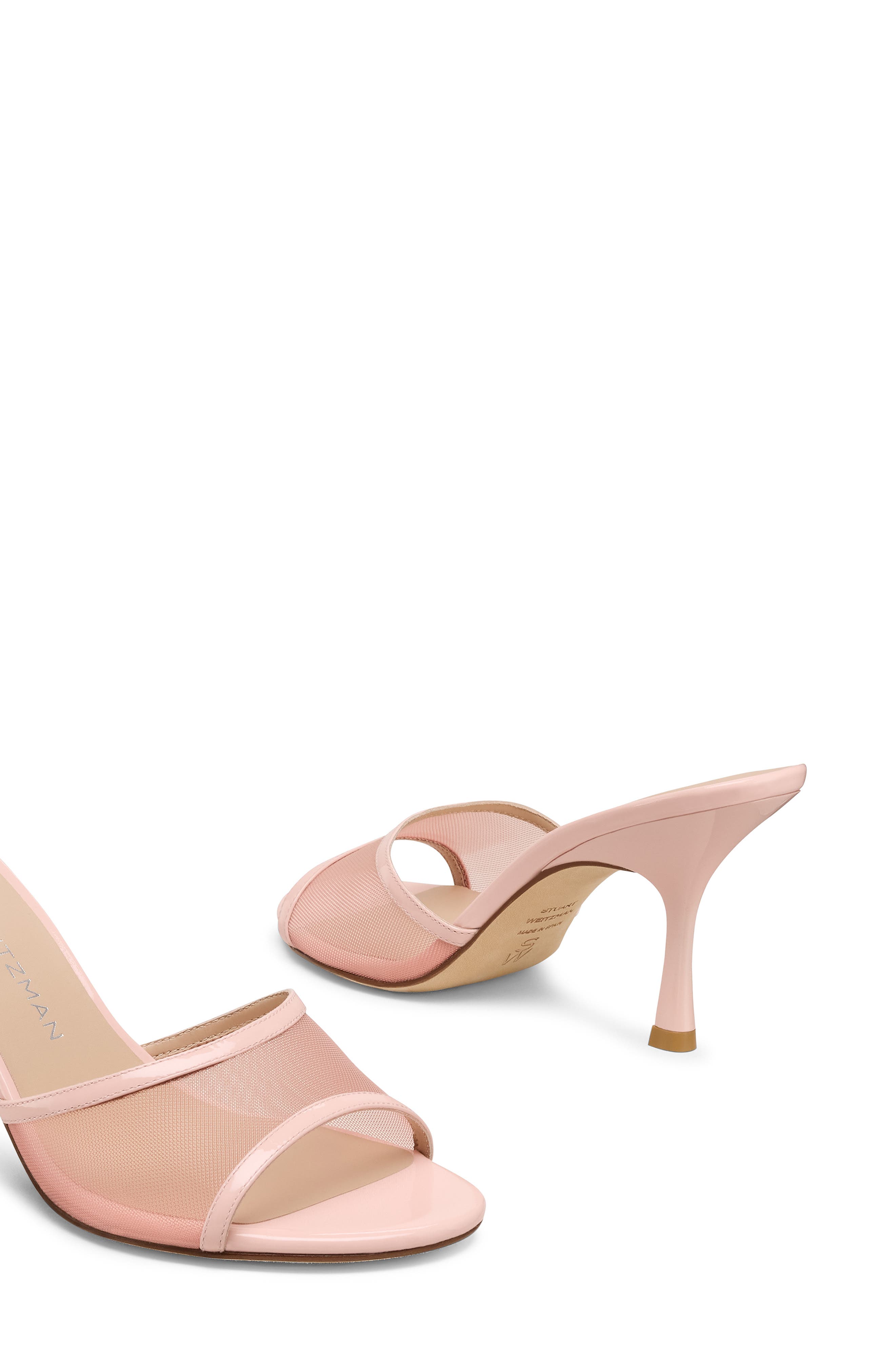 Stuart Weitzman Bareitall Shine Mesh Sandal, Alternate, color, Light Pink