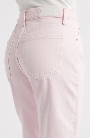 Lexi Mid Rise Bowed Straight Leg Jeans
