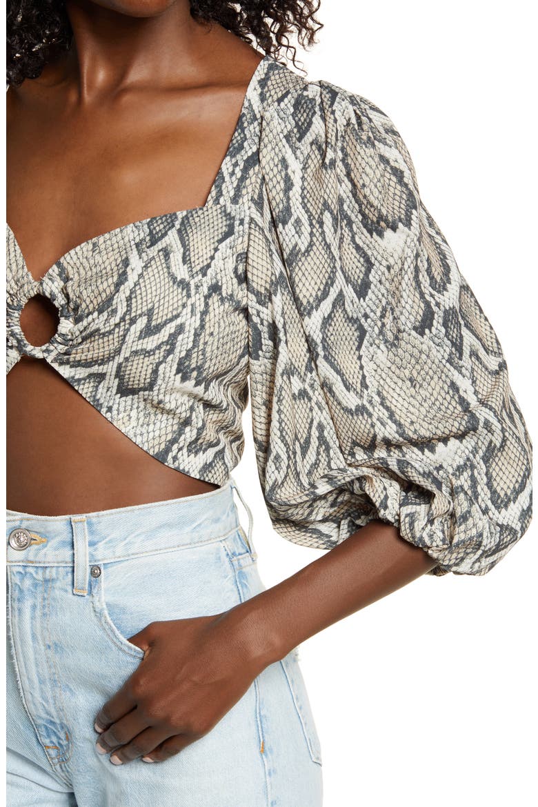 Falco Crop Top, Alternate, color, NEUTRAL SNAKE