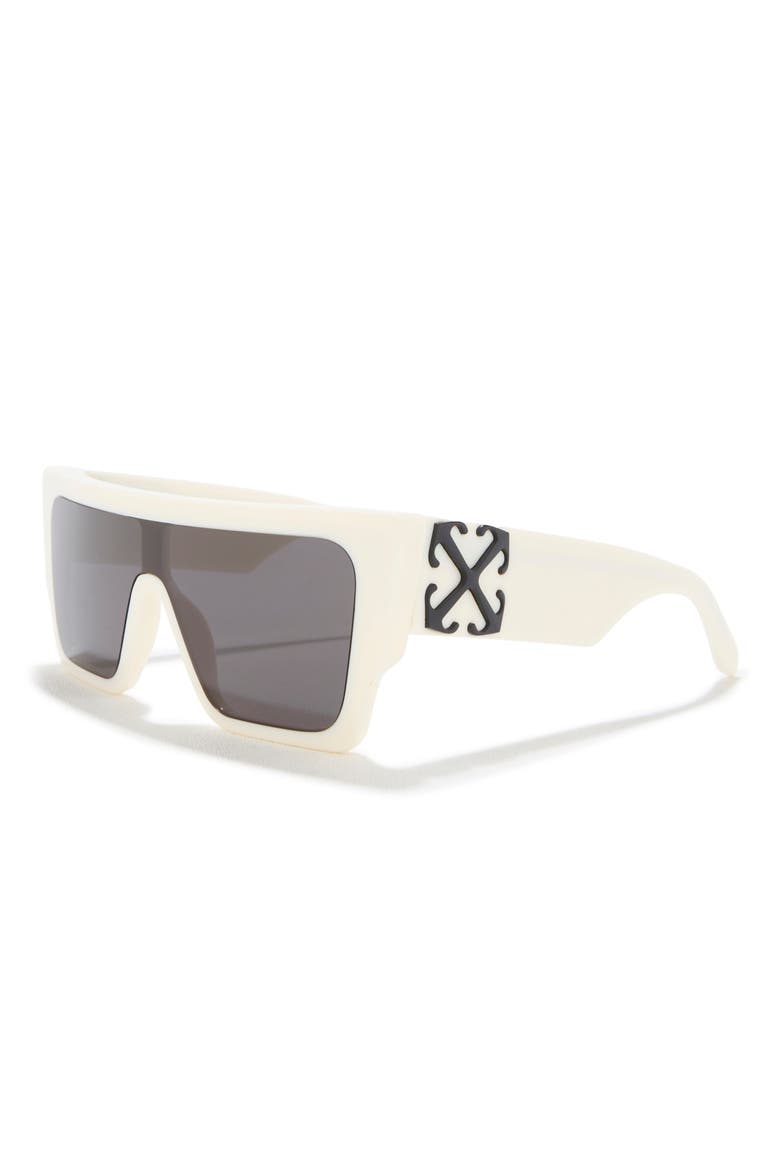 Marion 133mm Shield Sunglasses, Alternate, color, WHITE DARK GREY