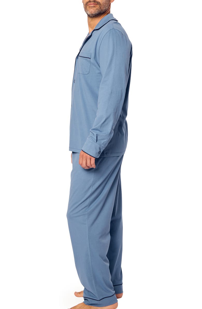 Petite Plume Knit Pima Cotton Pajamas, Alternate, color, Blue