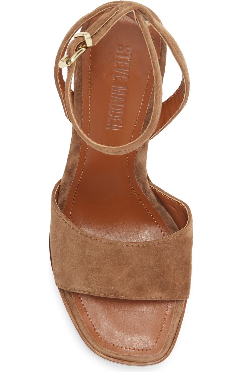 Steve Madden Floria Platform Ankle Strap Sandal, Alternate, color, Chestnut Suede