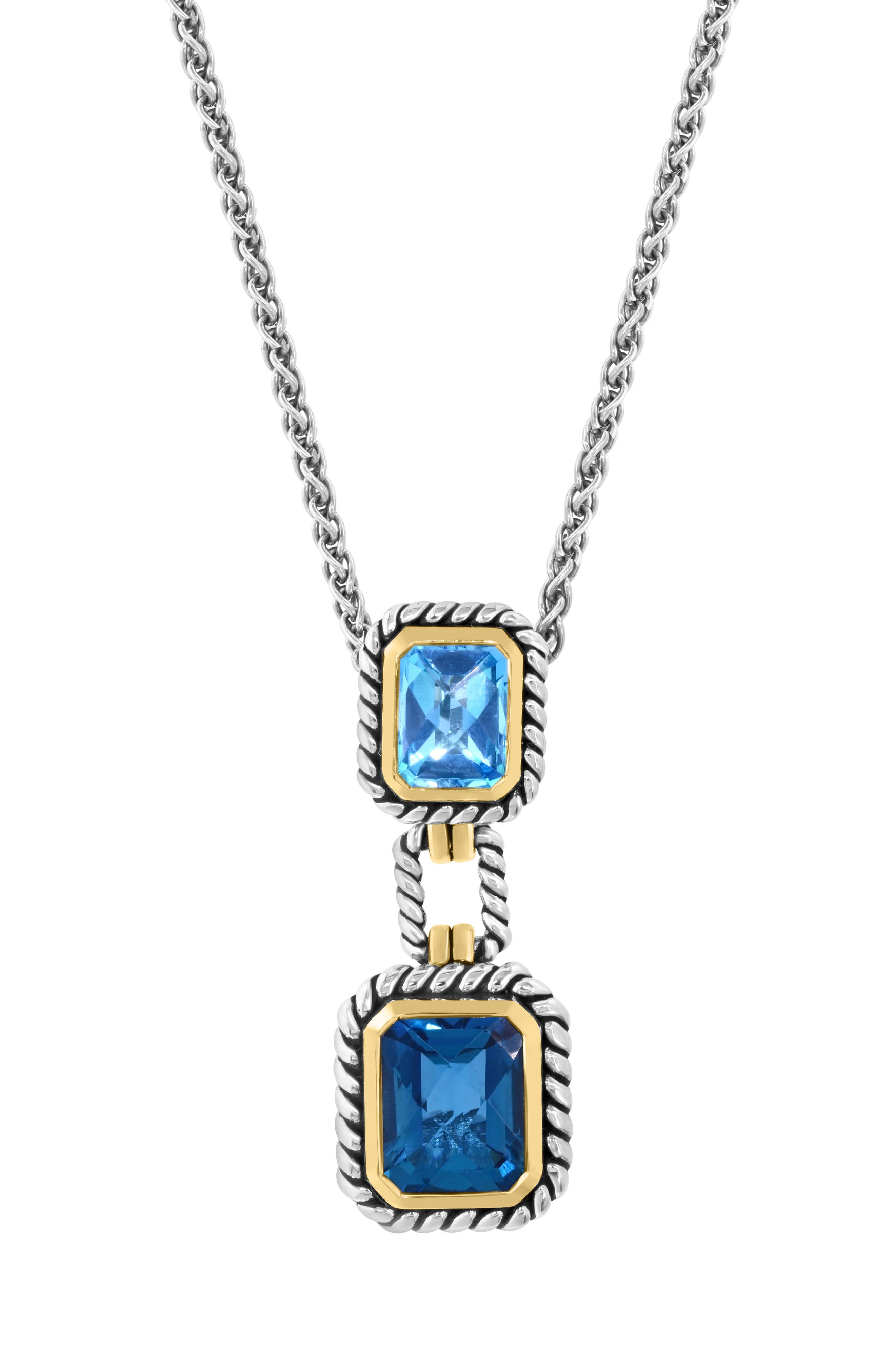 EFFY Sterling Silver London Blue Topaz Necklace