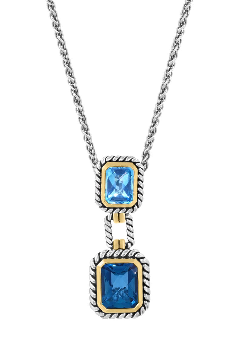Sterling Silver London Blue Topaz Necklace, Main, color, BLUE