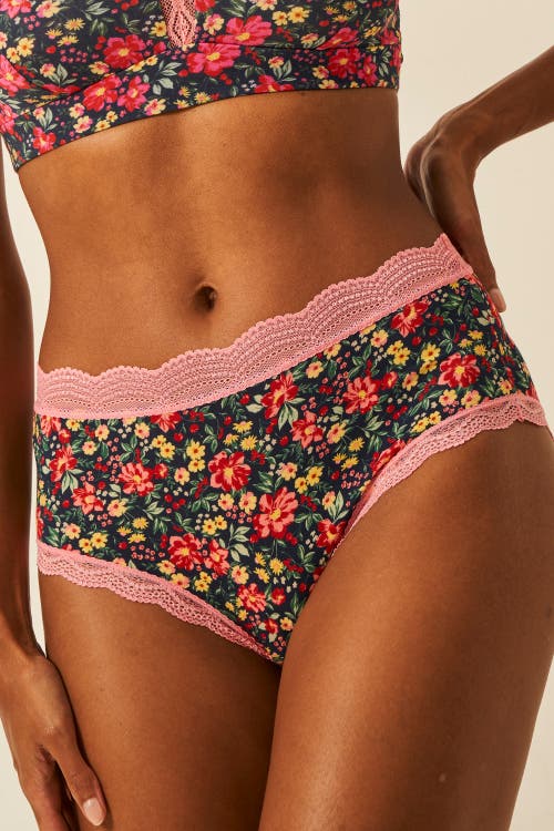 Stripe & Stare High Rise Knicker Four Pack In Multi