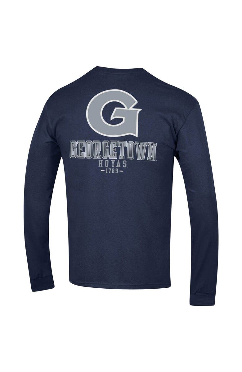 Champion Men's Champion Navy Georgetown Hoyas Team Stack Long Sleeve T-Shirt, Alternate, color, 