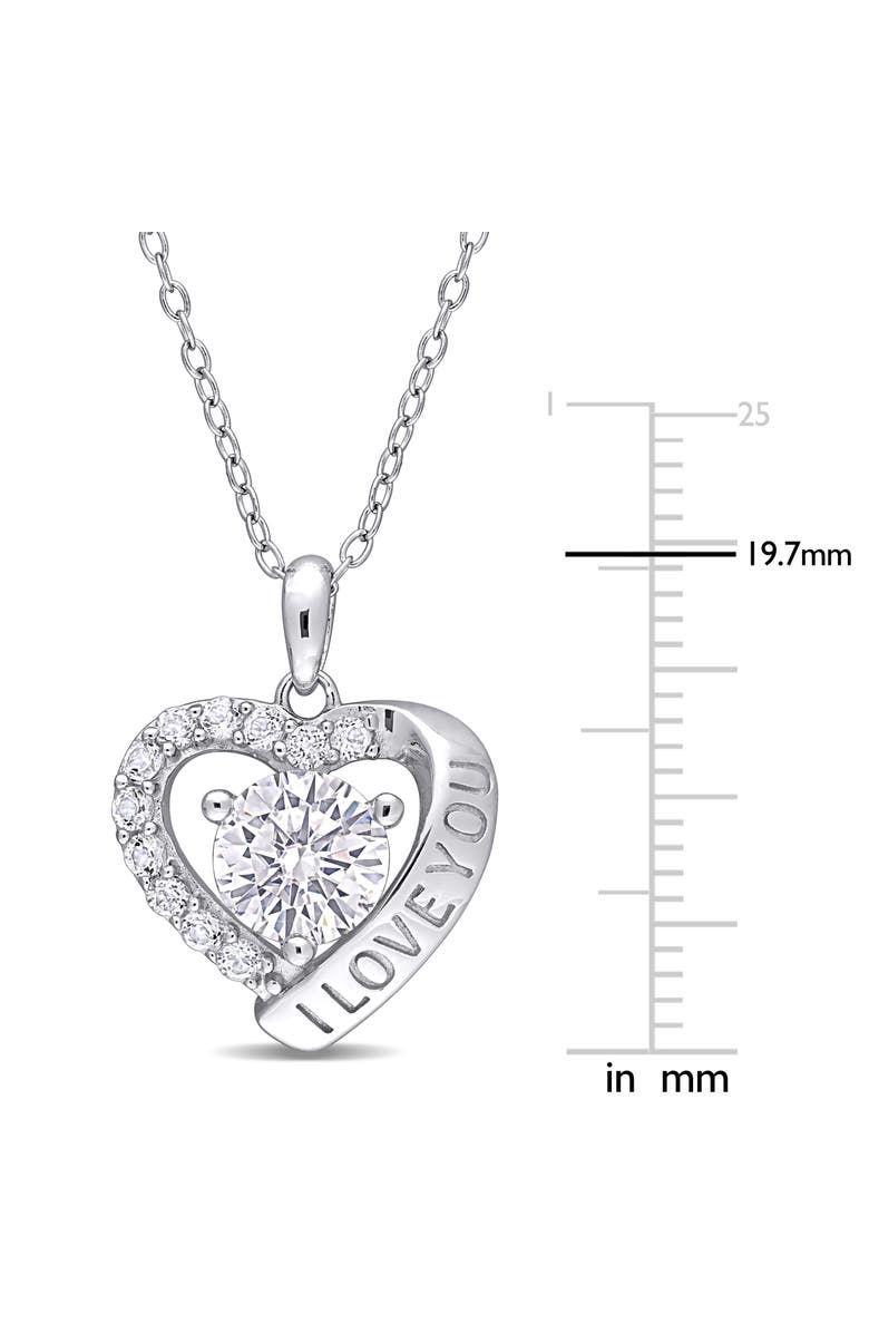 Julianna B. White Topaz I LOVE YOU Heart Necklace, Alternate, color,