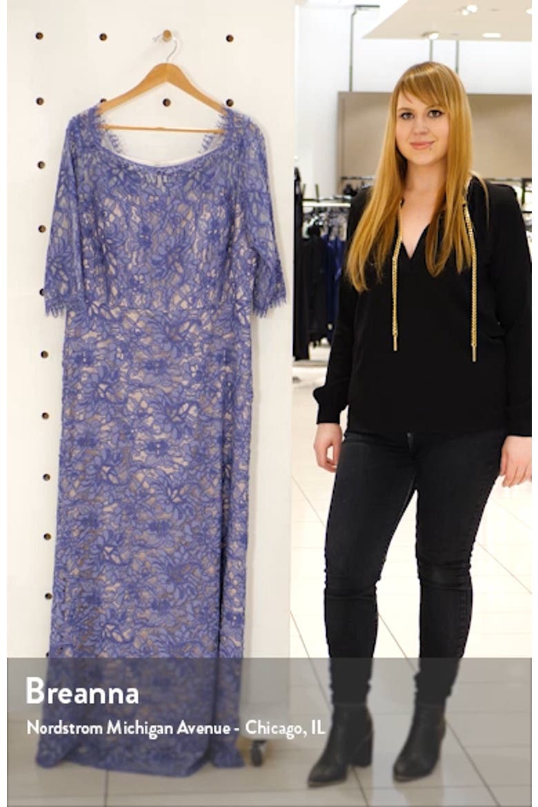 Bateau Neck Lace Gown video