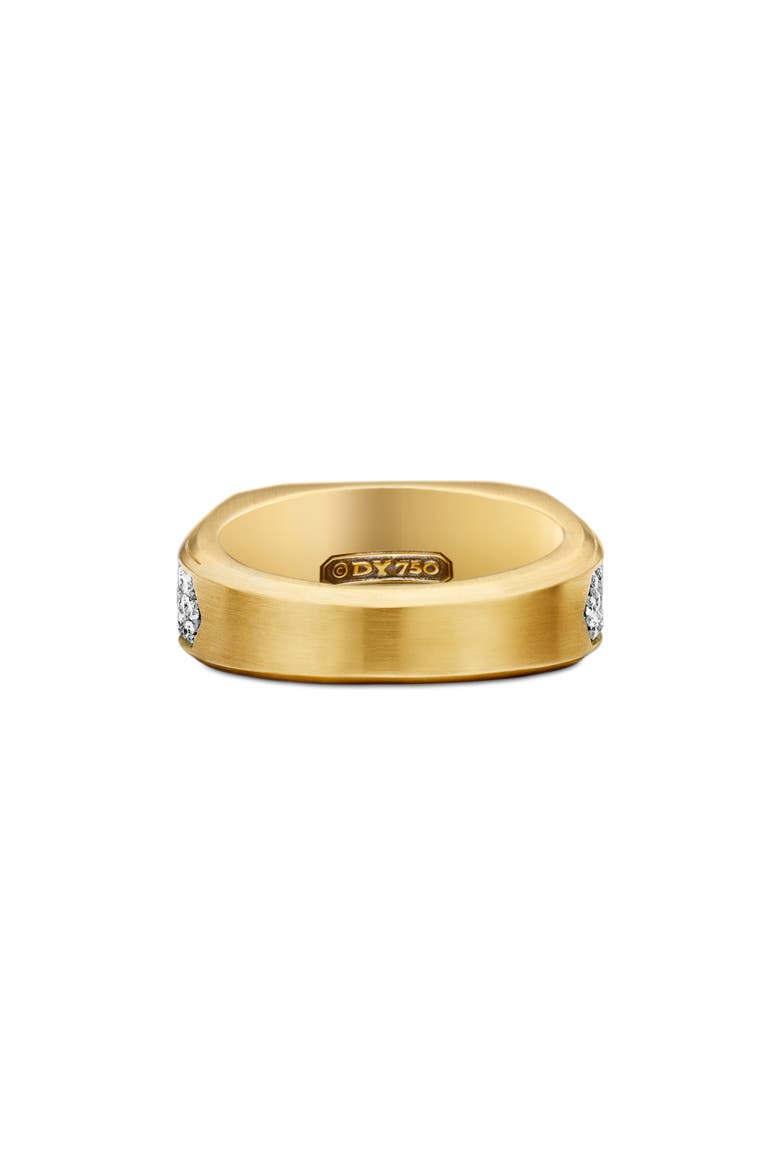 Men's Deco Signet Ring in 18K Yellow Gold with Diamonds, 10mm, Alternate, color, GOLD/ DIAMOND