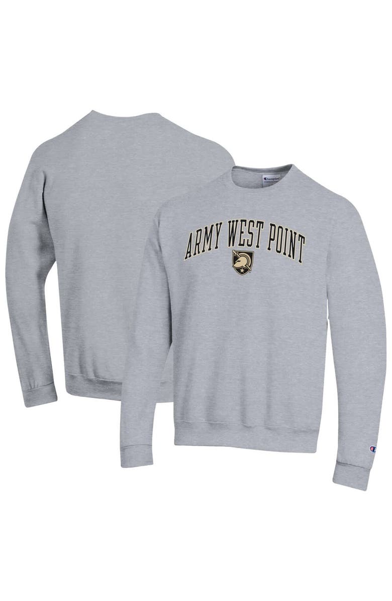 Champion Men's Champion  Heather Gray Army Black Knights Arch Over Logo Pullover Sweatshirt, Alternate, color, Heather Gray