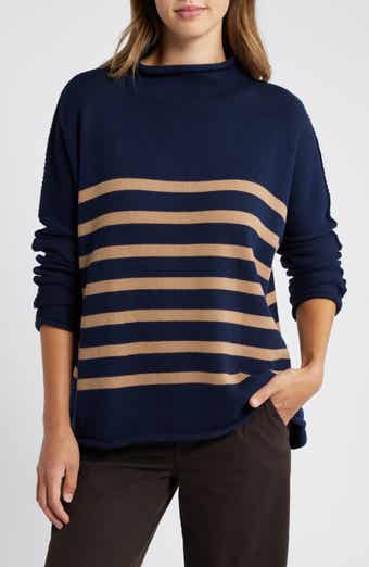 Frank & Eileen Monterey Stripe Cotton Funnel Neck Sweater