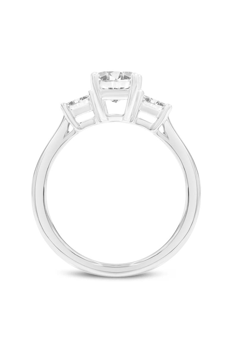 Ophelia 14K White Gold Emerald Cut & Baguette Lab Grown Diamond Three Stone Engagement Ring - 1.7 ctw, Alternate, color, 14K White Gold