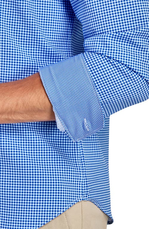 Construct Slim Fit Gingham 4-way Sport Shirt In Lt Blue