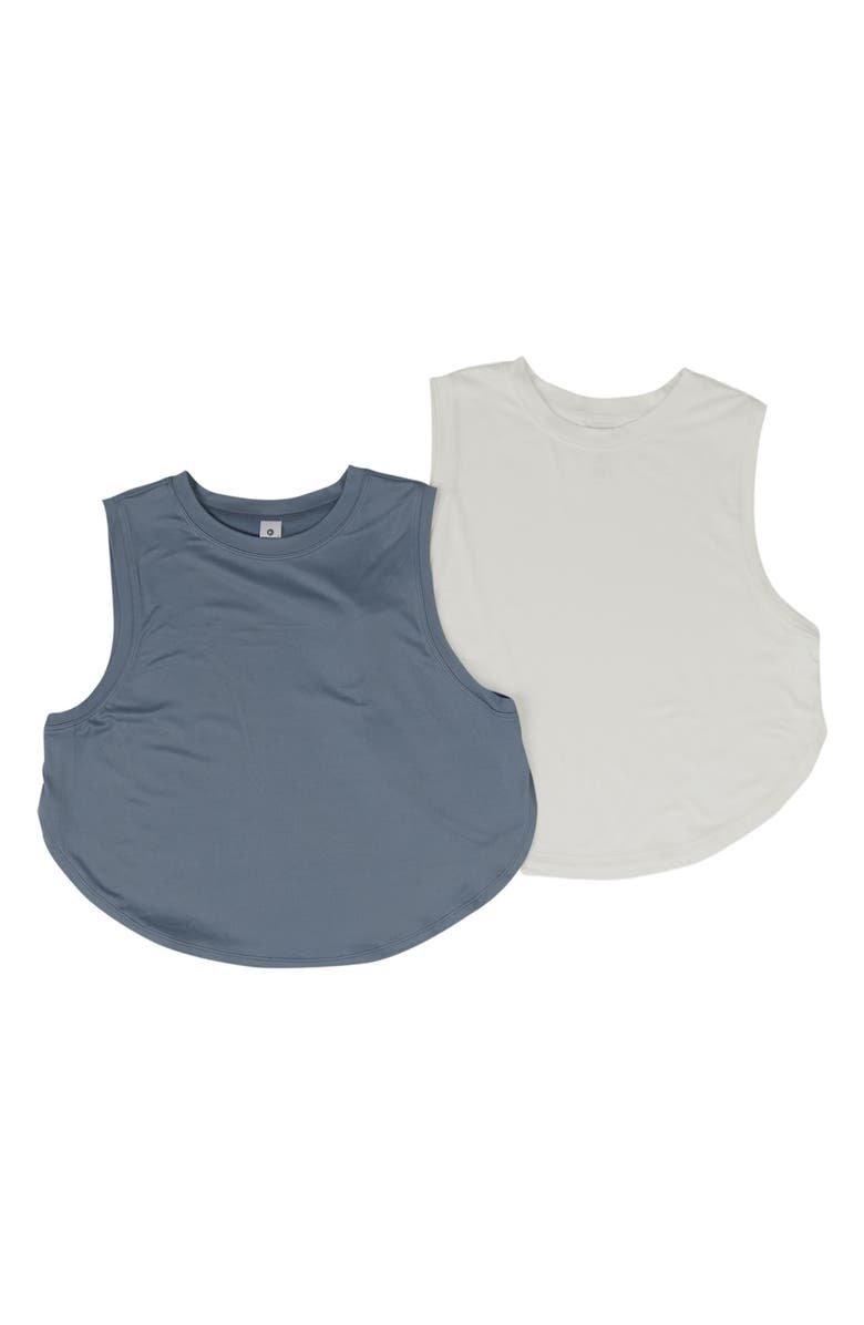 90 DEGREE BY REFLEX Super Soft 2-Pack Side Slit Crop Tank, Alternate, color,