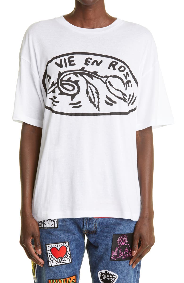 HFD Gender Inclusive Keith Haring Print Cotton T-Shirt, Main, color, 
