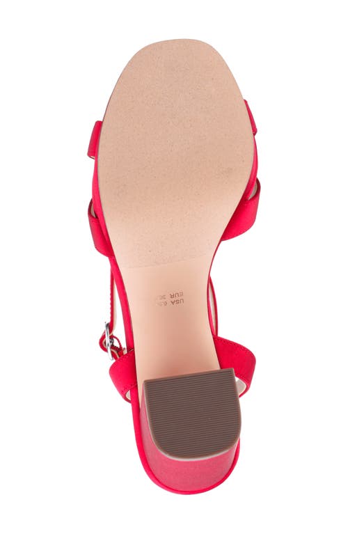 Nina Sheila Ankle Strap Platform Sandal In Red Rouge Crystal Satin