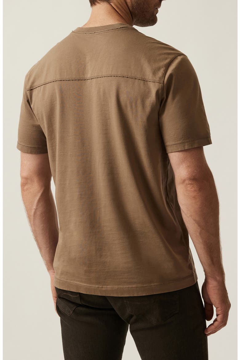 Deconstructed V-Neck Pima Cotton T-Shirt, Alternate, color, SHITAKE