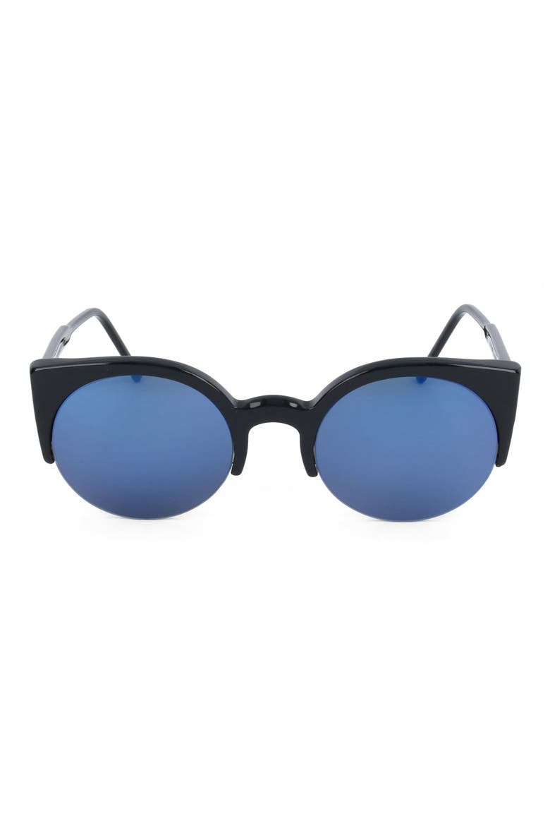 48mm Cat Eye Sunglasses, Main, color, BLACK