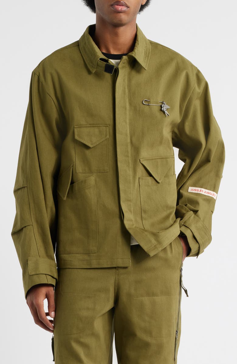 JUNGLES Heavyweight Cotton Drill Jacket, Alternate, color, Green