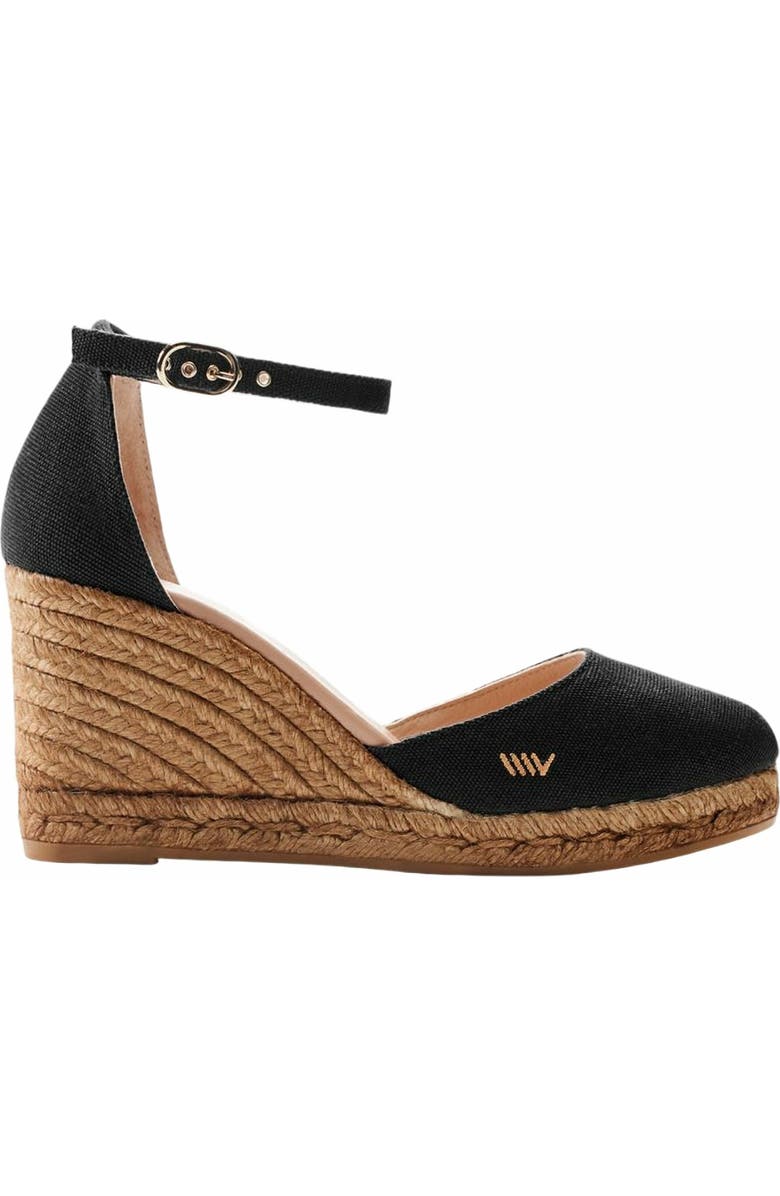 VISCATA Estartit Canvas Espadrille Wedges, Main, color, Black