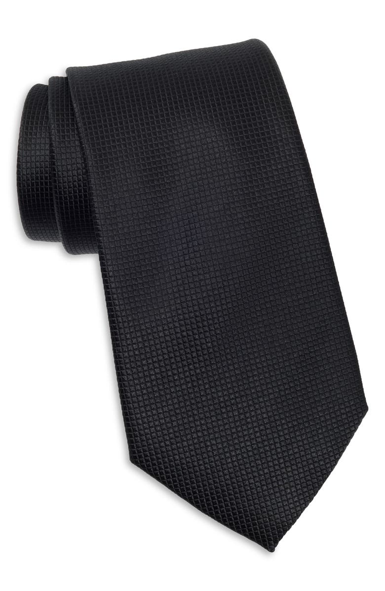 Duchamp Textured Silk Tie, Main, color, Black
