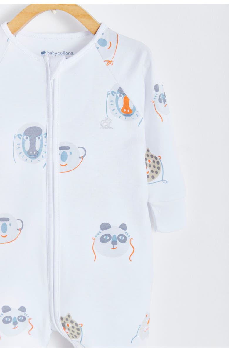 Babycottons Wild Zip Footless Pajama for Infant, Alternate, color, Full Print