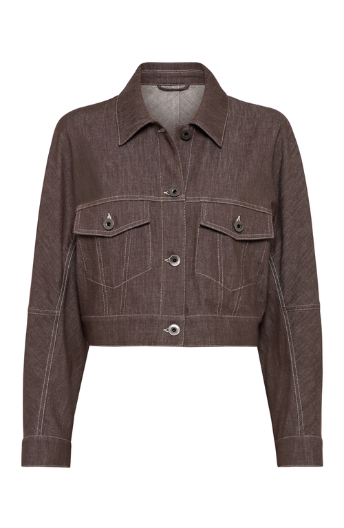 Brunello Cucinelli Outerwear With Monili In Chocolate